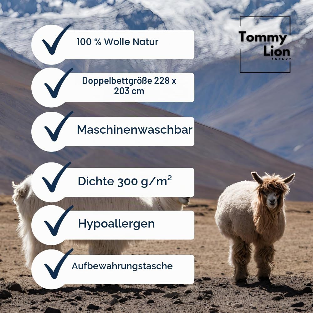 Tommy Lion Alpaka Wolldecke - Decke aus Alpaca und Merinowolle - Hypoallergen, weich, leicht, handgewebt 228cm x 203cm. Türkisfarbene Töne Natürliche Schwarz- und Weißtöne (Azteca)