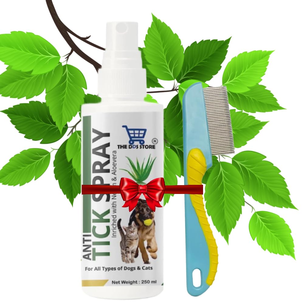 THE DDS STORE Dog Cat Naturals Flea and Tick Spray 250 Ml, Relieves Itching and Irritation On Cats and Dogs (250ML + Comb) (B0DDH5HJ4W) Amazon Price History, Amazon Price Tracker