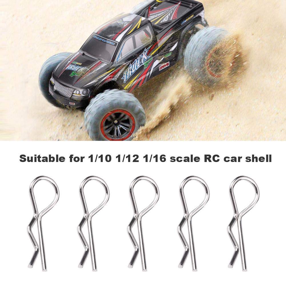 VGEBY Fermagli Per Carrozzeria Auto RC 1/10 – Clip Metalliche Antismarrimento Per HSP/Axial/ECX (Nero, 2 Pezzi)