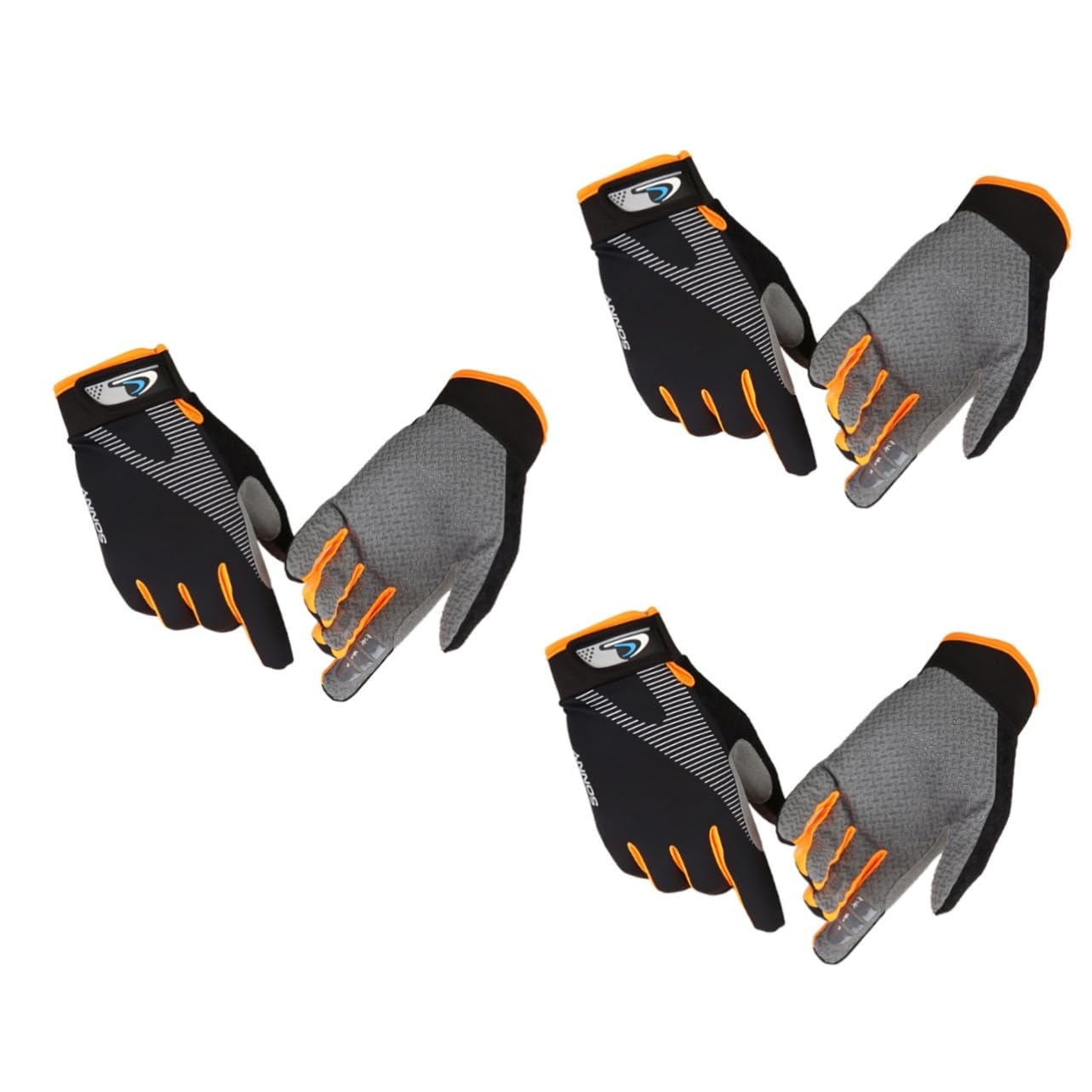 Sosoport 3 Stück Mountainbike Handschuhe Vollfinger Trainingshandschuhe Reithandschuhe