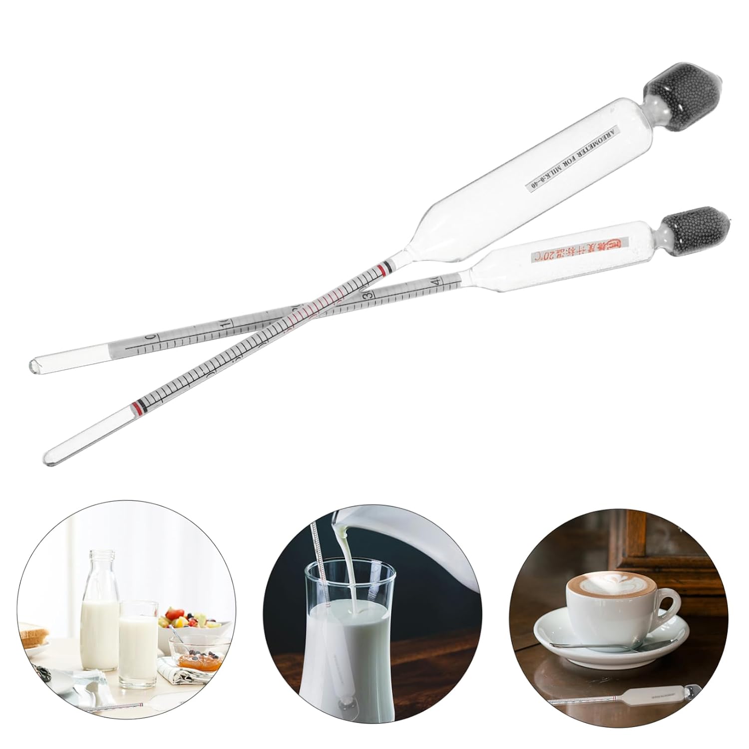 1set Glass Lactometer and Sugar Hydrometer Accurate Measure Tool for Home and Commercial Use Portable and Reusable High Precision Lactate Tester