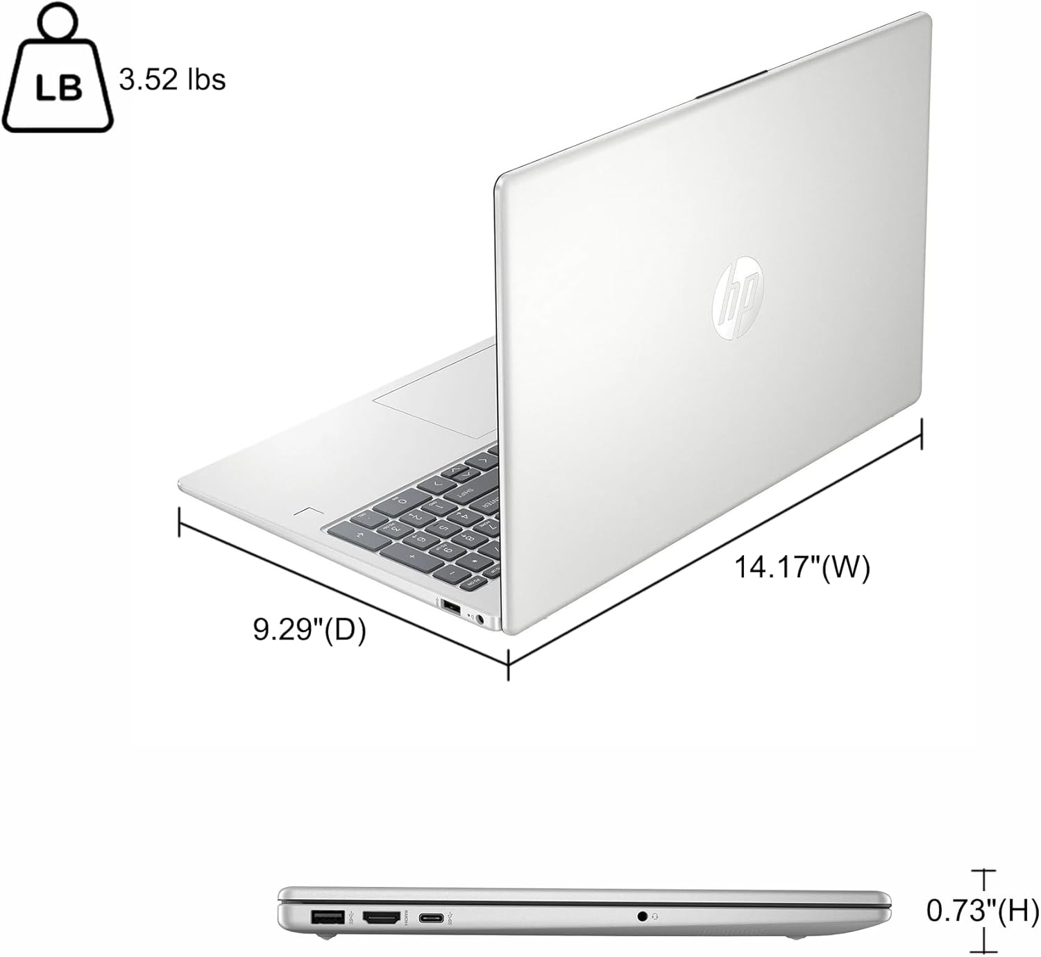HP Business and Student Laptop 15.6" HD Anti-Glare Touchscreen Intel 6-core i3-1315U (Up to 4.5GHz) 16GB RAM 512GB SSD Type-C Privacy Camera Wi-Fi6 Fast Charging Long Battery Life Win11Pro ICP Hub