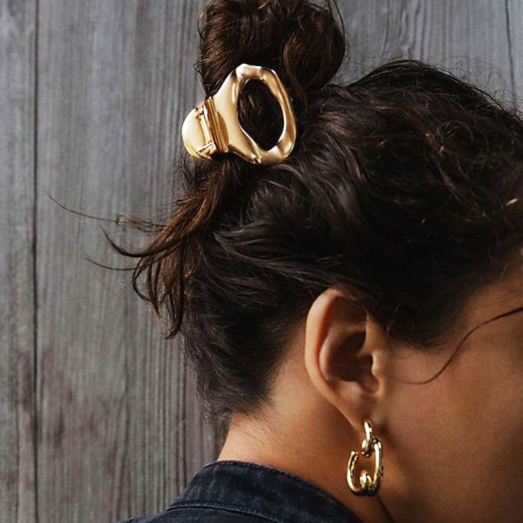 Reaky Hair Claw Clips Gold Metal Hair Clip Small Hair Jaw Clips Hair Accessories for Women, Gold,Silver,Black - Image 3