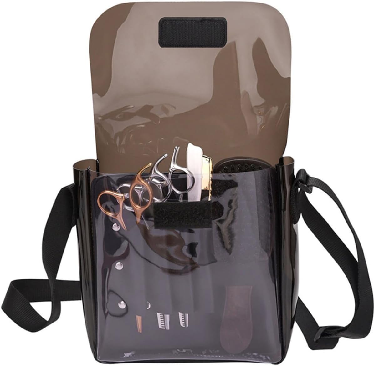 Portable Crossbody Hair Stylist Travel Bag with Lightweight Nylon and Pvc Material, Easy Access Hairdressing Tool Organizer for Daily Life and Personal Use
