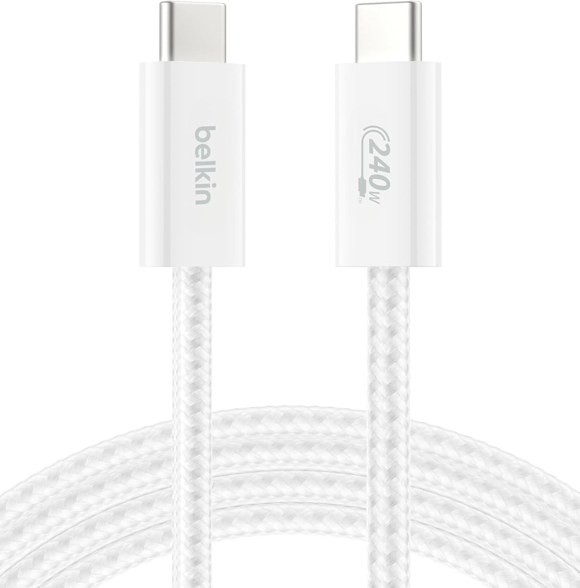 Cable trenzado USB C a USB C de 240 W, cable cargador rápido para iPhone de 6,6 pies | iPhone 17, Samsung Galaxy S26, Pixel 10, Airpods, iPad, Nintendo Switch 2, MacBook, Steam Deck, Viajes, Chromebook, Trenzado