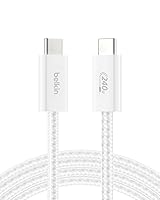 Vista 14 de Belkin Paquete de 2 cables USB C a USB C, 6.6 pies, 240 W, cargador tipo C, cable de carga para iPhone, suave, trenzado, flexible para iPhone 17