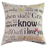 Do4U Cotton Linen Home Decor Sofa Throw Pillow Cover Cushion Case 18 x 18 inch (Alphabet) (Know)