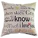 Do4U Cotton Linen Home Decor Sofa Throw Pillow Cover Cushion Case 18 x 18 inch (Alphabet) (Know)