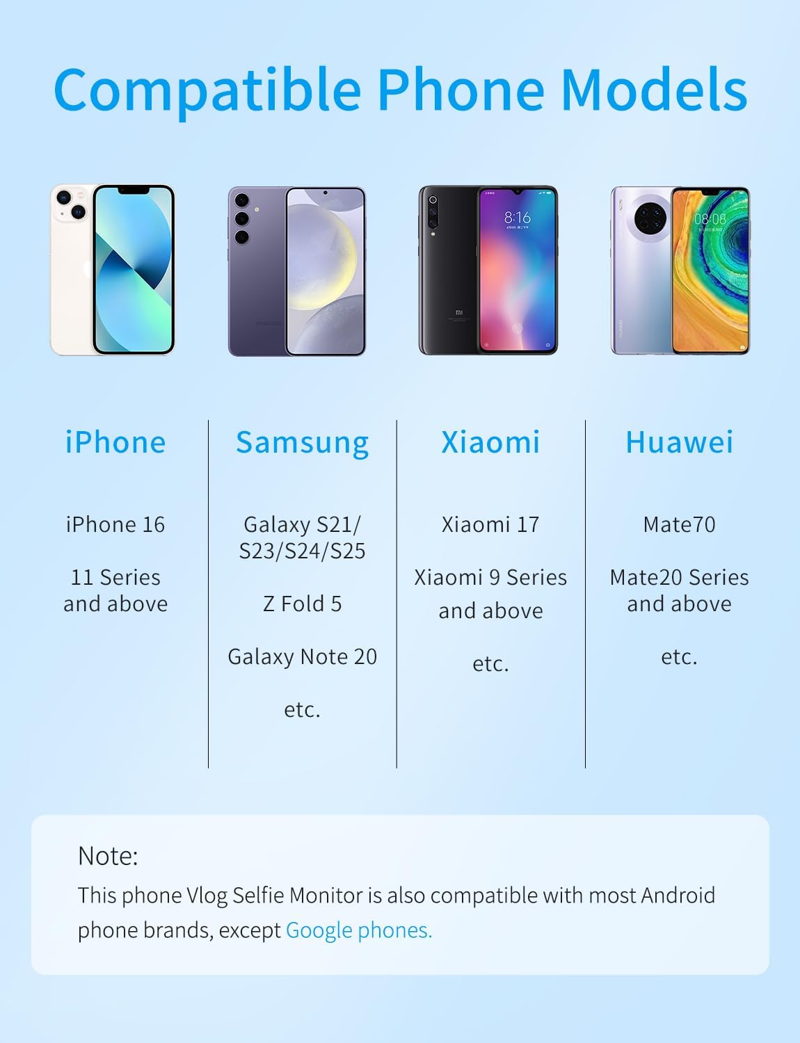 FEELWORLD MC4 Selfie Monitor Screen for iPhone & Android, 4K 30fps Magnetic Back Camera Vlog Monitor with 3h 1500mAH Battery, Wireless 99FT HD Display for TikTok, YouTube, Live Stream, Vlogging