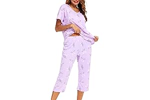 ENJOYNIGHT Cotton Capri Pajama Set for Women