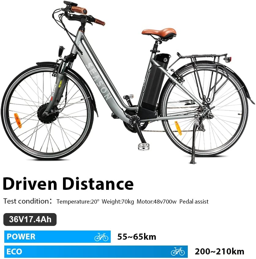YS YOSE POWER Electric Bike Battery 36V17.4AH Silver Fish ebike Lithium-ion Batteries with Charger USB Port Electric Bicycle Battery Pedelec fit 36V250W 350W 500W 700W 900W Motor 390mm Height