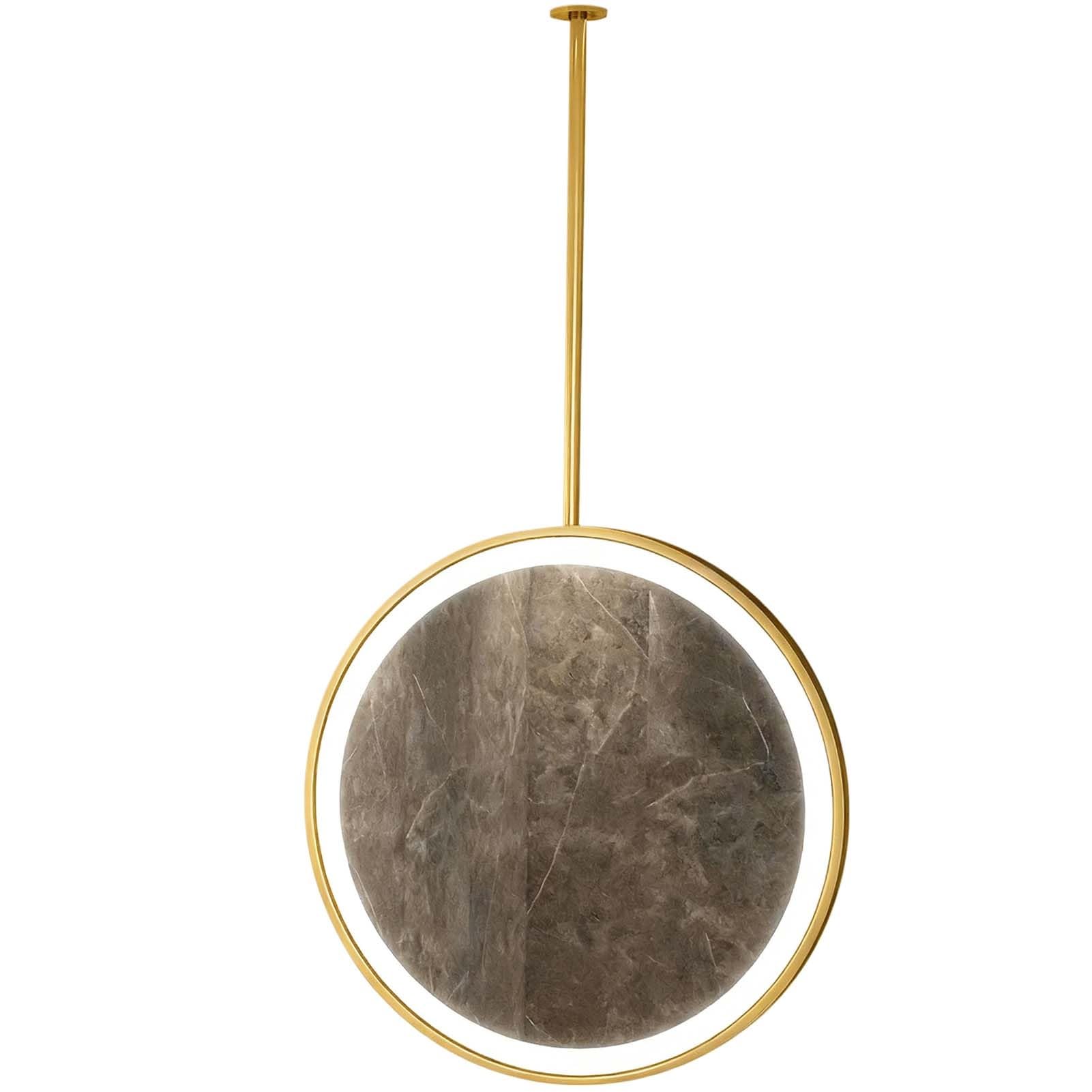 FGXHHS Round Wall Mirrors, Led with Lights Ceiling Decorative Hanging Circle Metal Frame for Vanity, Entryway, Bedroom, Living Room(Gold,Diameter-50CM/19.7INCH)