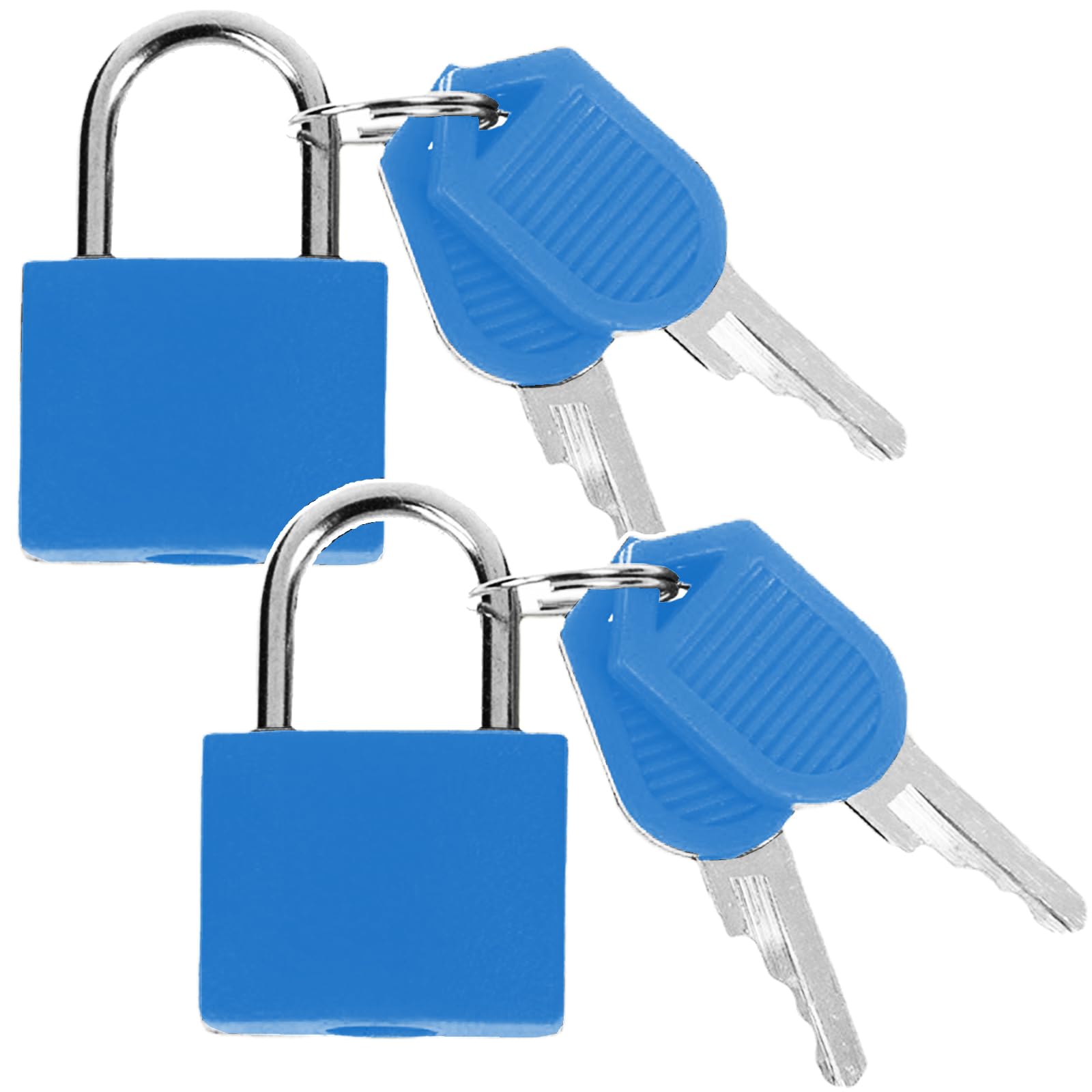 AngivlgaLuggage Locks, Suitcase Locks Padlocks with Keys Mini Keyed Padlocks Travel Lock Small Padlocks for Suitcases Luggage Gym Locker Bag Rucksack Cabinets School (2pcs) (Blue)