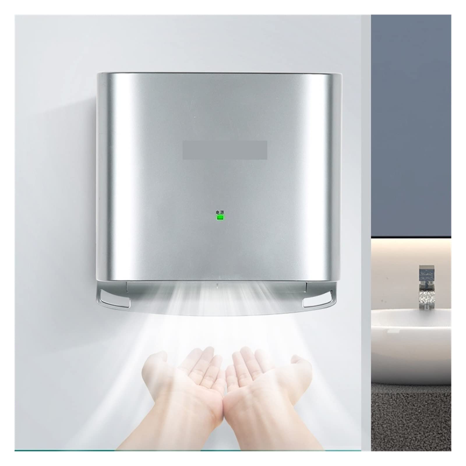 Secamanos eléctrico automático para eliminar toallas húmedas en baños de pared