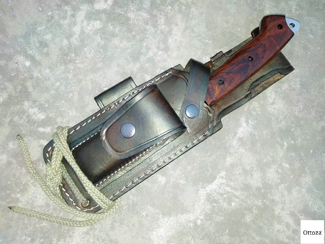 Ottoza Handmade Leather Knife Sheath SIDE DRAW Knife Sheath Bushcraft