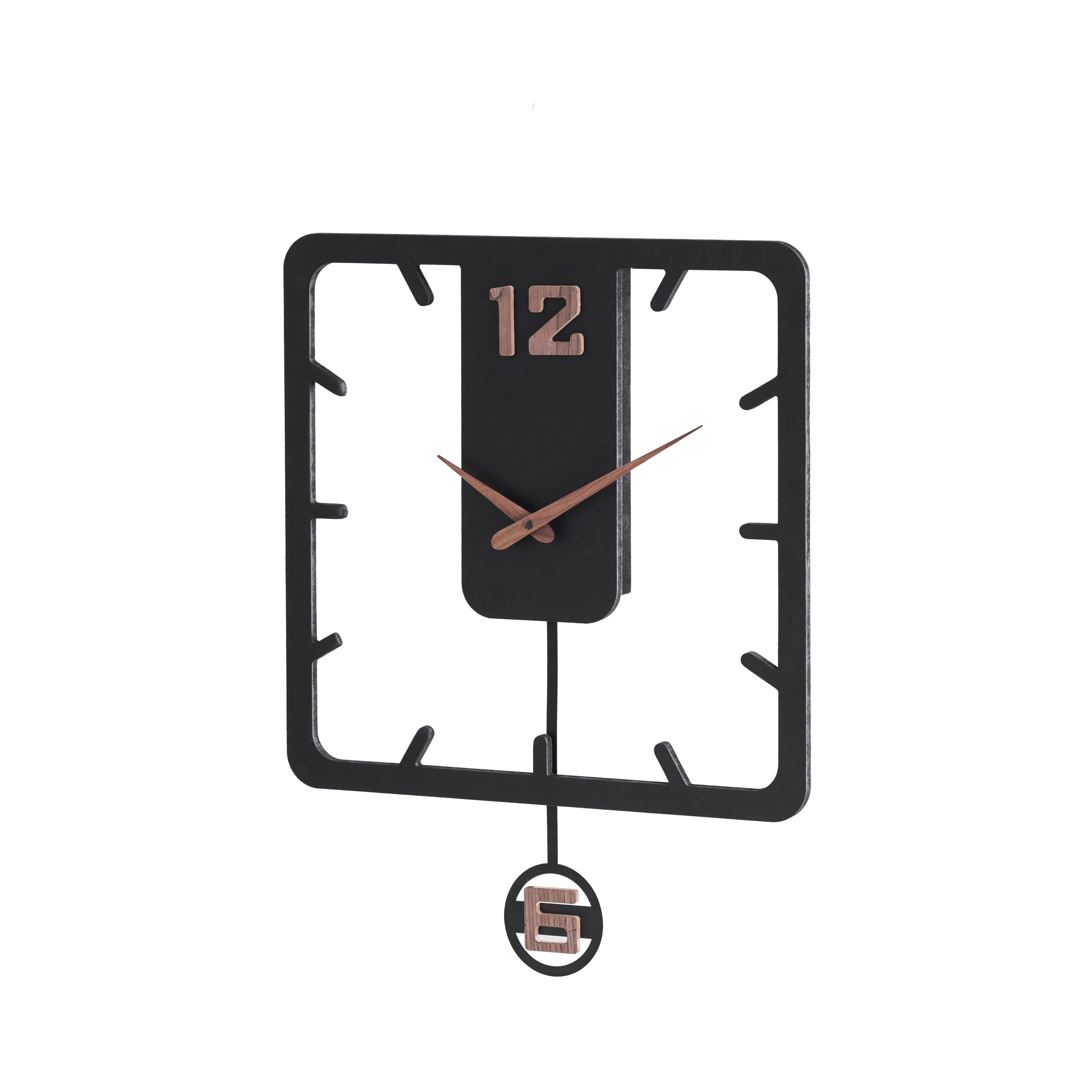 K&L Wall Art Große Pendeluhr Holz Wanduhr leise Holzwanduhr Vintage Holzuhr lautlos Uhrwerk ohne Tick-Geräusche