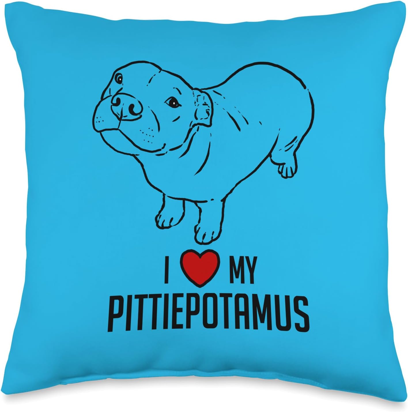 Funny Pitbull, Pitbull Humor, Pittiepotamus, Pitbull Hippo Throw Pillow