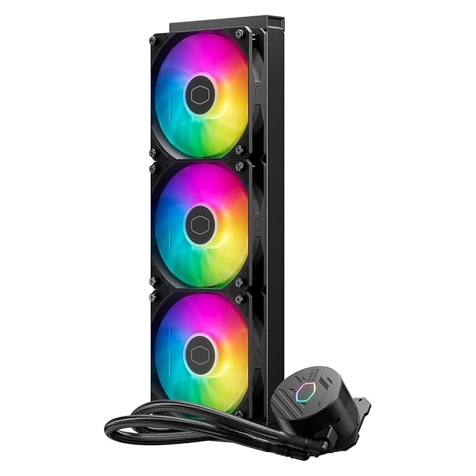 Cooler Master ML360L Core ARGB CPU Liquid Cooler - Black Support Intel & AMD Processor - LGA1700, LGA1200, LGA1151, AM5, AM4 Gen S Dual Chamber Pump 360mm AIO New Pressure Optimised Fans