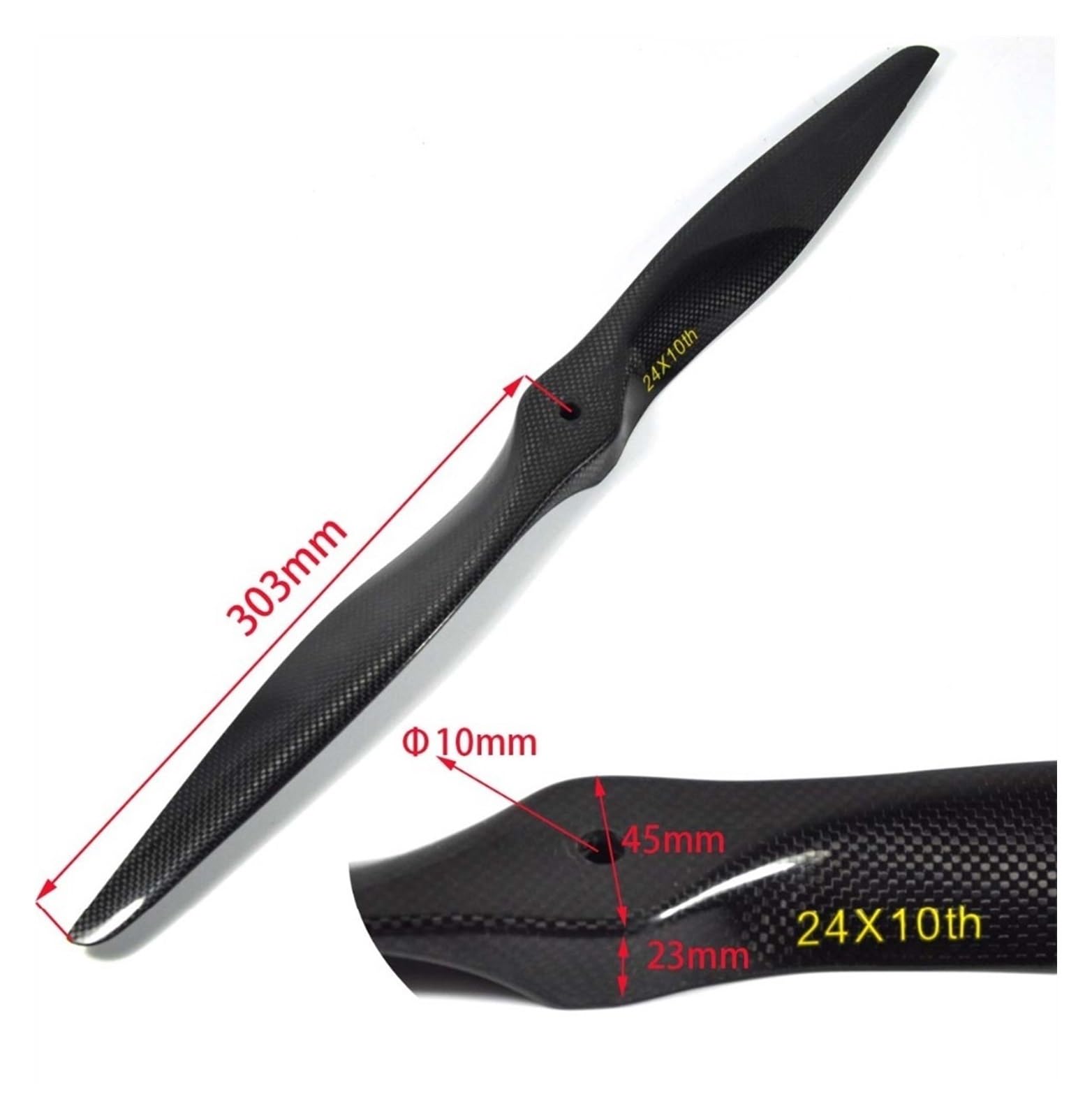 Elica for Aereo a Benzina ad Ala Fissa RC 24x8 24x10 (Color : 24x10)