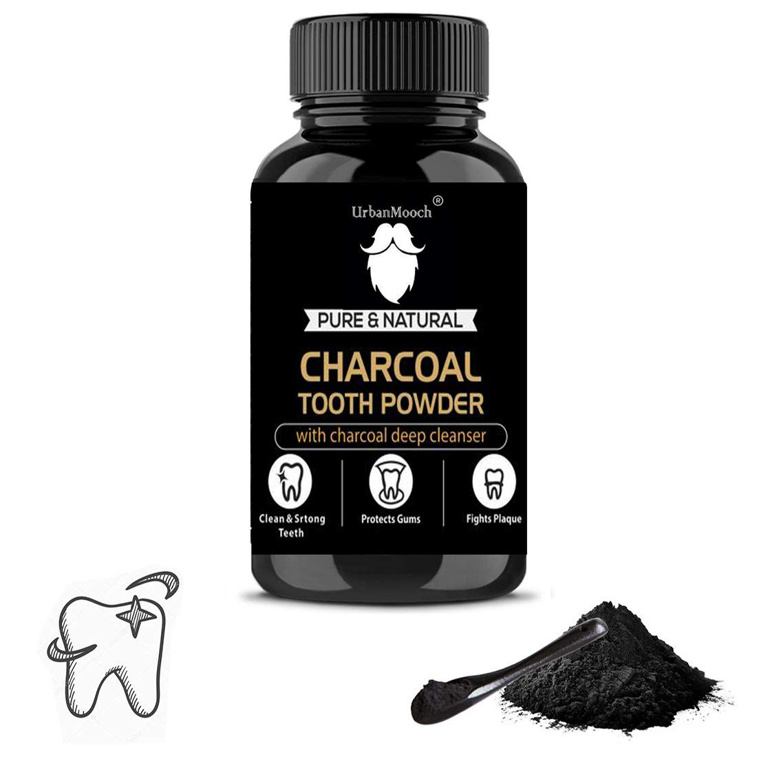 Organic Activated Charcoal Teeth Whitening Powder for Men, Stain Removal and Activated Charcoal Formula For Long Lasting Freshness, 20 gm-image-23