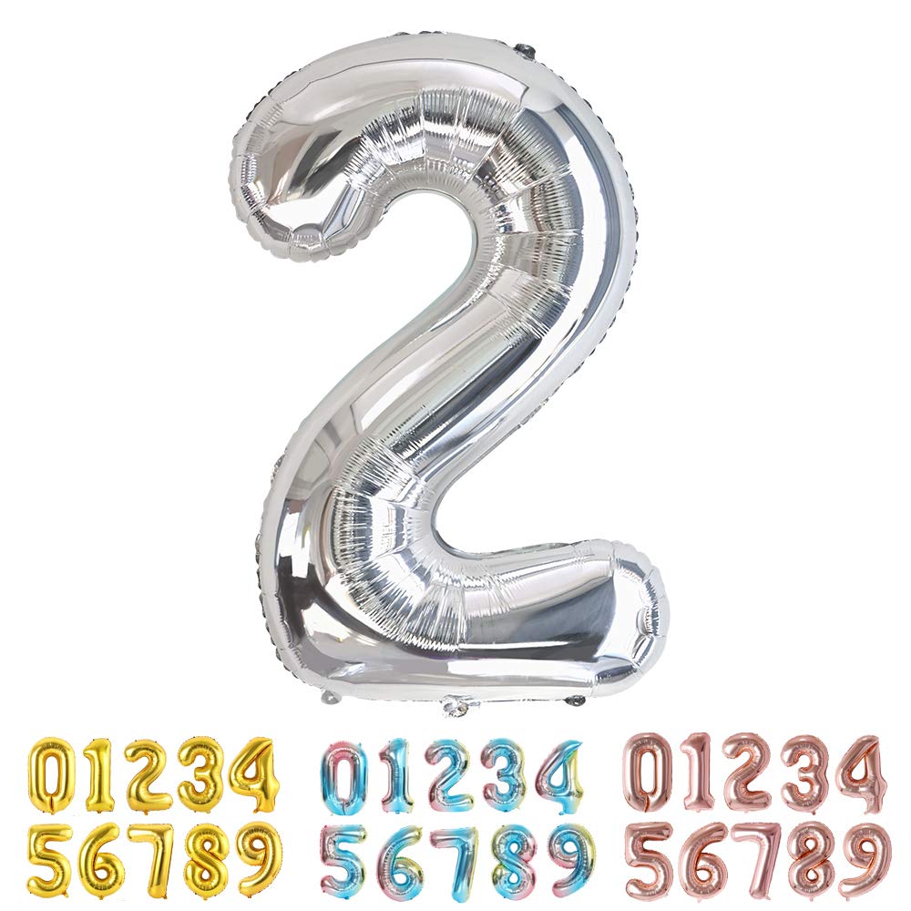 Foil Globo Número 5 Azul 40" (101cm), Inflable Helio o aire, Gigante Numeros 0-9, 10-19, 20-29, 30-100, Grande Globos Decoración para La Boda Aniversario y Cumpleaños Fiestas — view 576