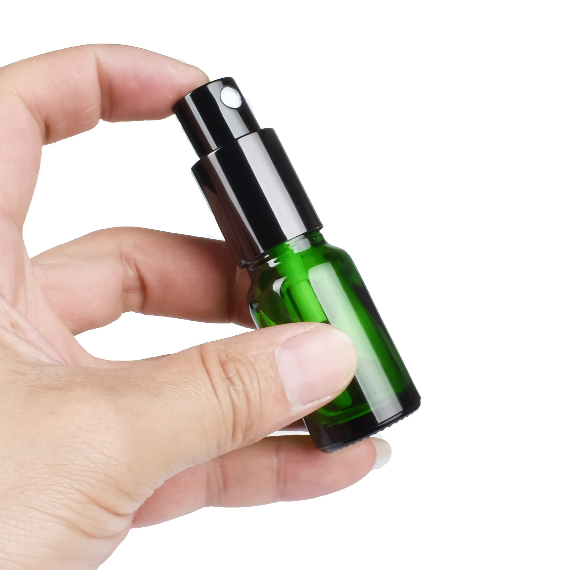 24 pièces 10ml Bleu flacons vaporisateurs vides en Verre de Avec Sprayer Noir, pour Parfum Cosmétique Pulvérisateur Bouteille Voyage Rechargeable