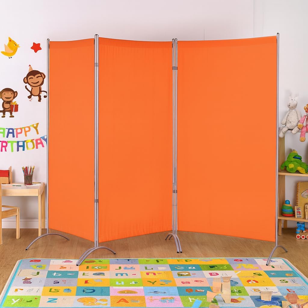 Proman Products Galaxy Indoor Room Divider (3-Panels), 102" W x 23" D x 71" H, Orange
