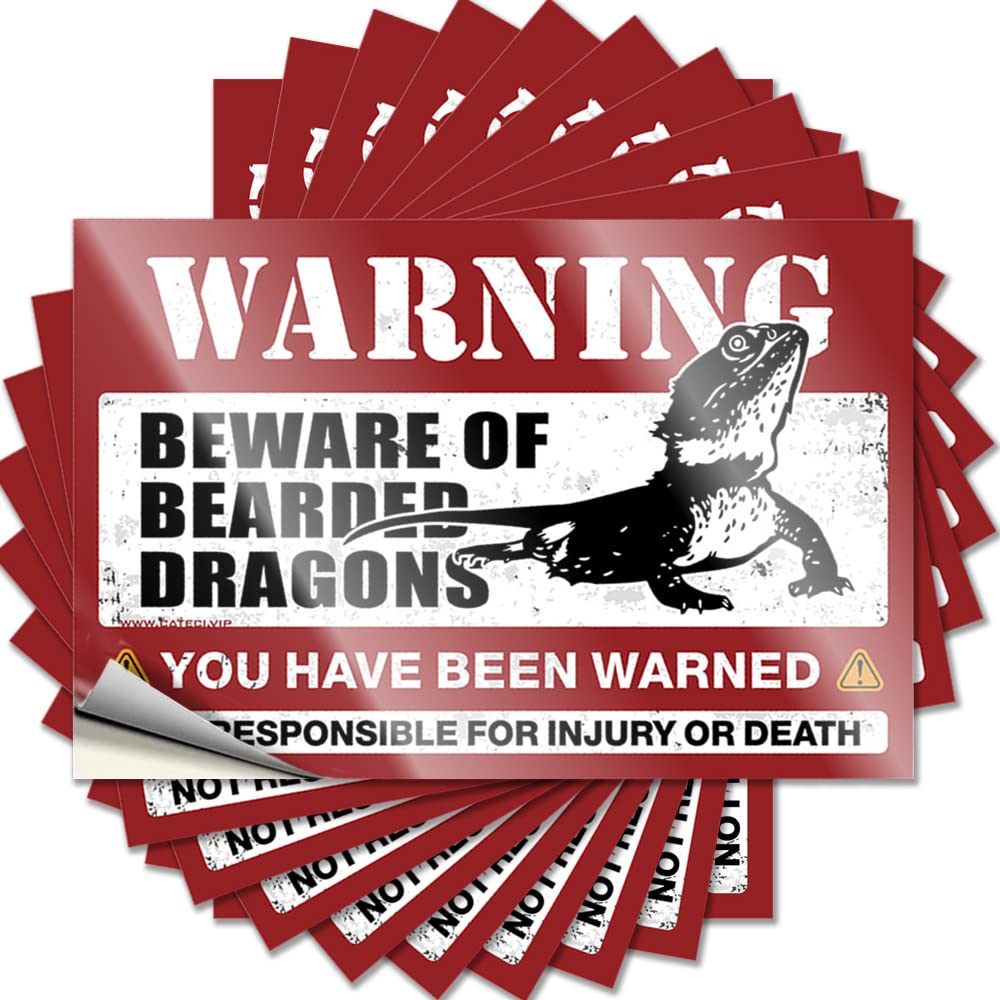 Tattoo Scented Vinyl Decals, Home Decor for Men Waterproof Designer Stickers for Water Bottle | Beware of Bearded Dragons Perfect for Surfing Laptop Decor(8X12CM)