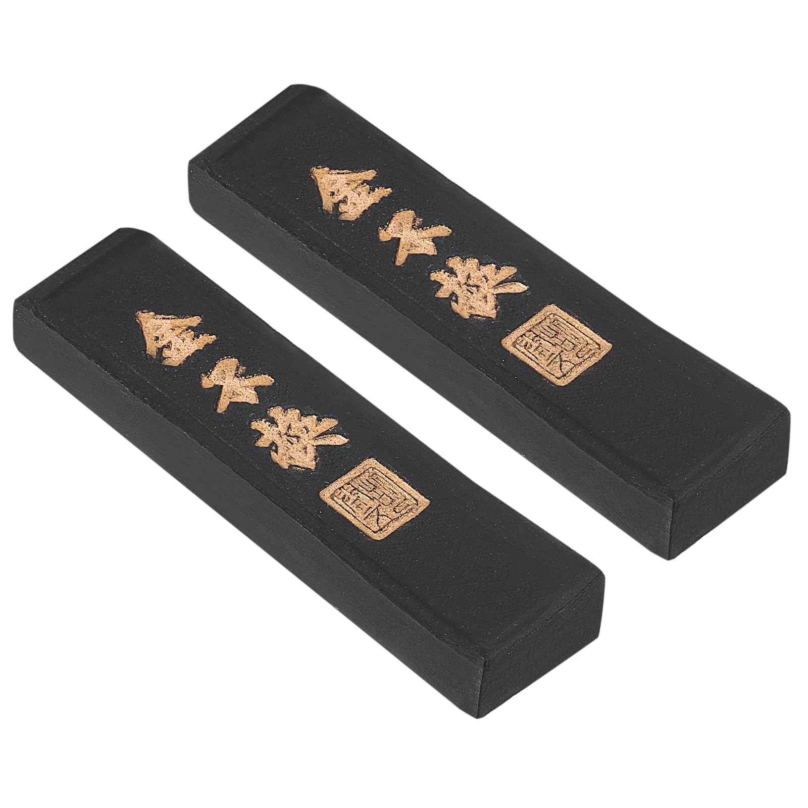 PATIKIL9.5x2.4x1cm Chinese Calligraphy Ink Stick, 2 Pcs Rectangle Oil Smoke Ink Stick for Traditional Calligraphy Practice Painting Drawing Supplies, Black