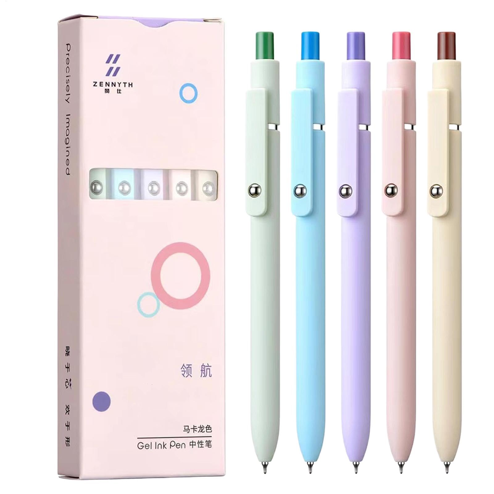 Generic Gel Pens | 5-PC Zennyth Zs12 Startraveler | Soft Touch Barrel | Black Fine Tip | Quick-Drying Ink | Portable Note Taking Pens
