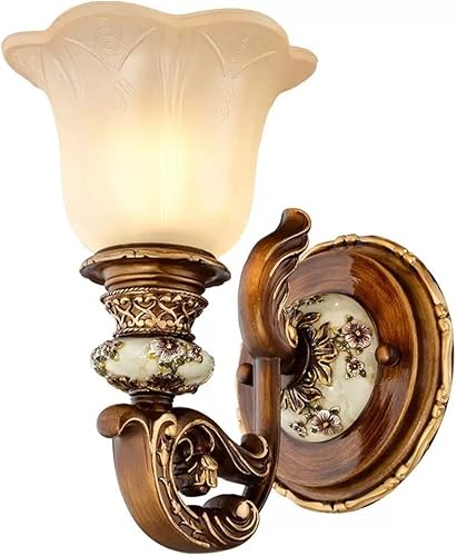 Lámpara de pared interior europea retro lámpara de pared sala de estar lámpara de fondo lámpara de pared lámpara neoclásica dormitorio lámpara de