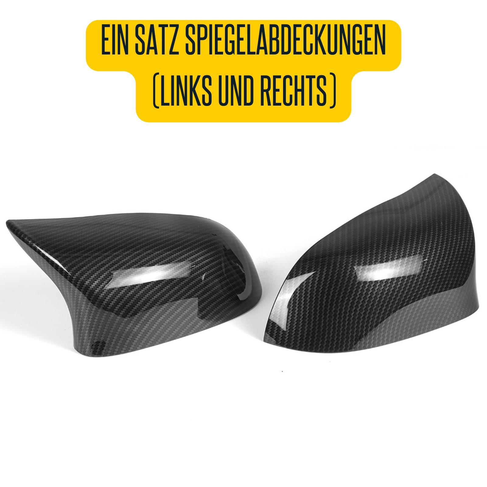 Sport Spiegelkappen Passt auf 2011-2019 BMW X5 F15 X3 F25(LCI) X6 F16 X4 F26 Tuning Auto Zubehör Aussen Accessoires - Optik Kohlefilm Schwarz, M Look