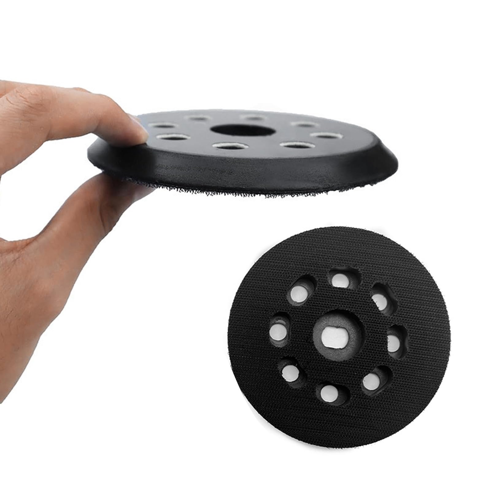 Piatto abrasivo, 125 mm, piatto abrasivo a 8 fori, compatibile con Black & Decker BD190 KA190E SPEC375, piastra di supporto