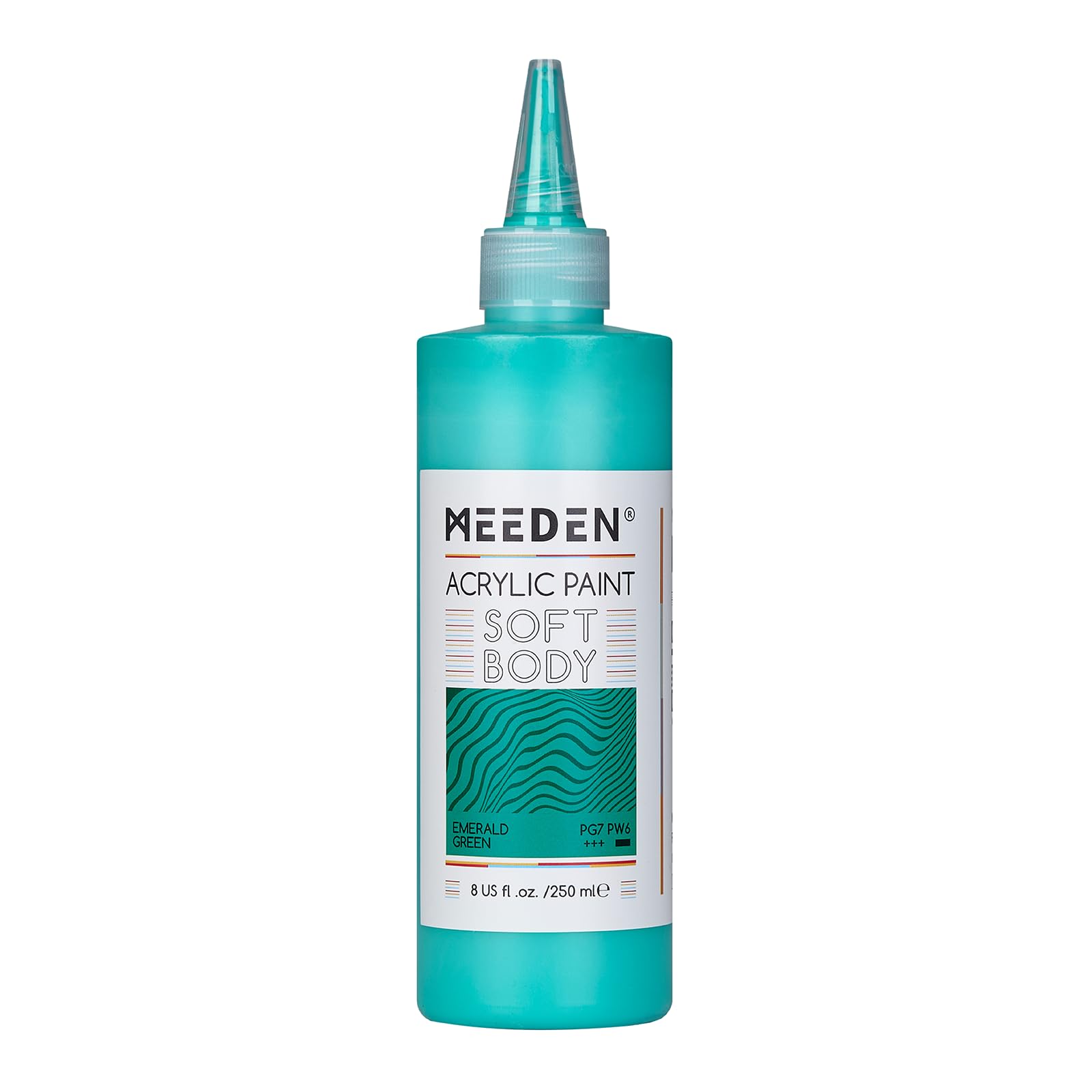 Meeden Emerald Green Soft Body Acrylic Paint: 250Ml/8.8Oz Bulk Acrylic Colours In Squeeze Bottle - Fluid Flow Art Paints For Artists Canvas Painting