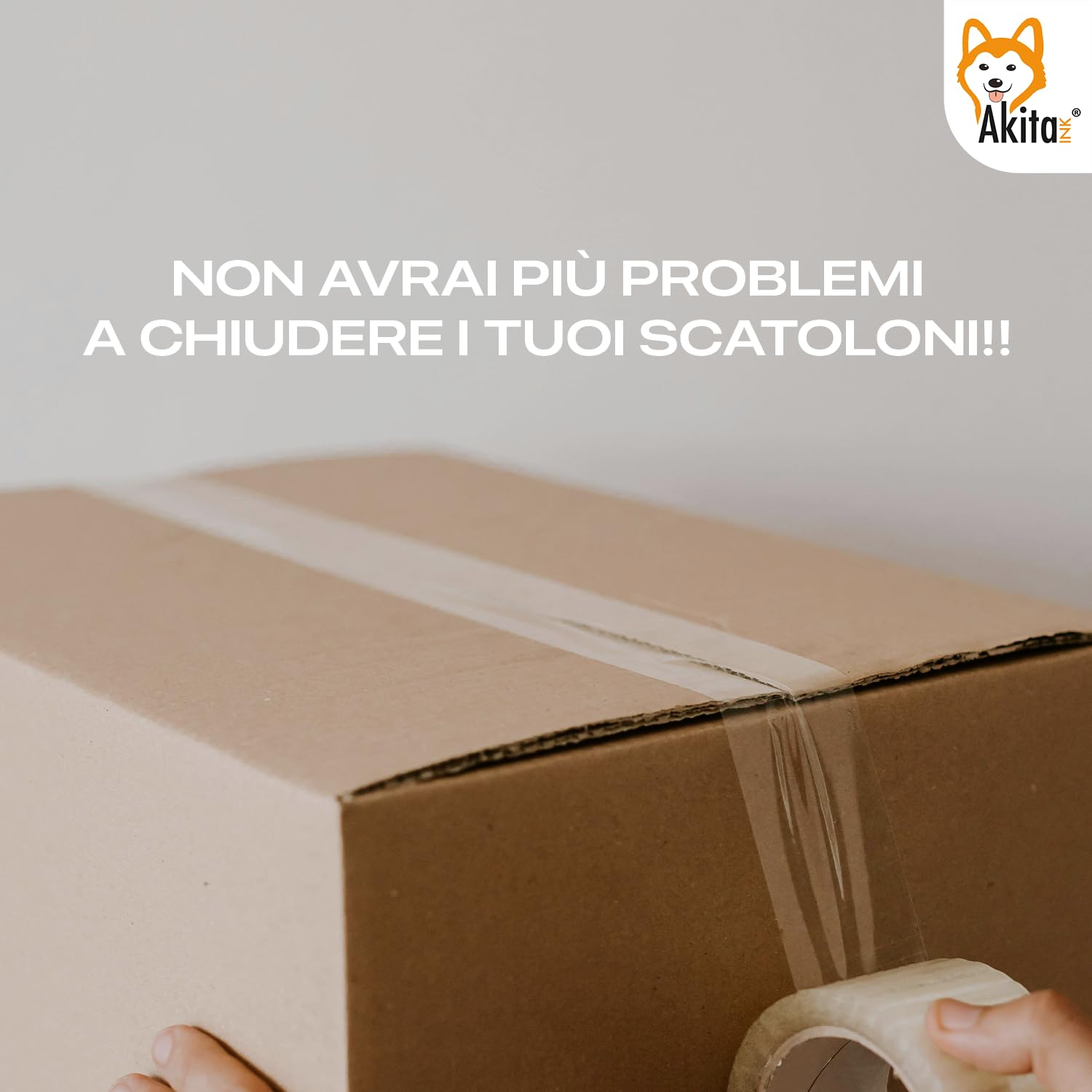 AKITAInk Nastro Adesivo Trasparente per Imballaggio 6 Rotoli – 50mm x 66m x 76mm – PP Silenzioso, Alta Aderenza, Resistente a Strappi – Ideale per Pacchi, Scatole, Spedizioni e Trasloco