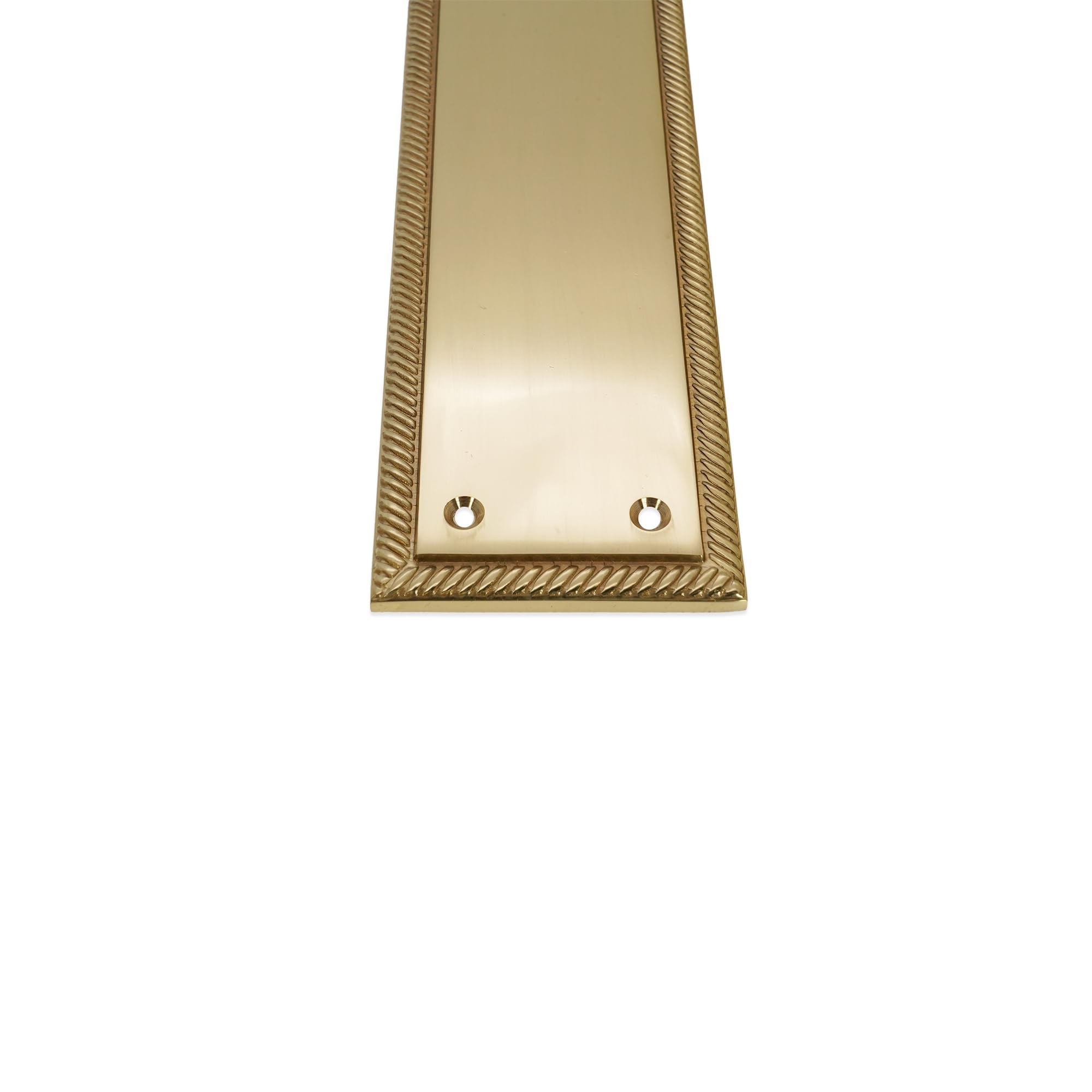 Plaque de protection de porte géorgienne robuste en laiton forgé massif et chrome (laiton)