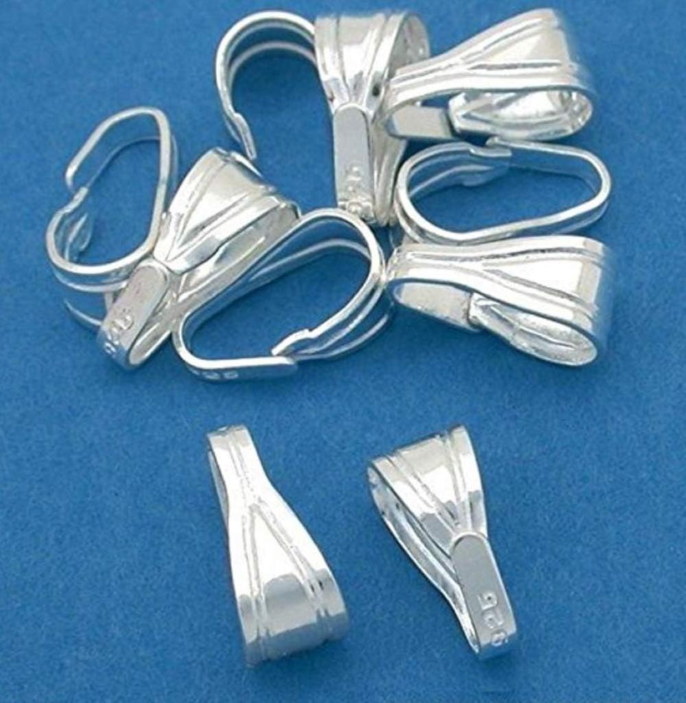 5pcs Adabele Authentic 925 Sterling Silver Pendant Bail 8mm (0.31 Inch) Small Snap Open Pendant Clip Connector for Jewelry Making SS195-1
