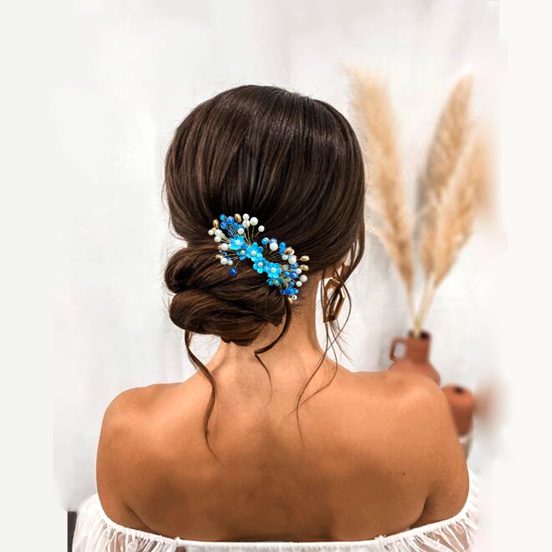 Hair Flare Womens Floral Pearl Design Comb Slide Hairpin || Juda Pin Hair Accessories for Girls || Purple - 2564| Pack of 1 (B0C96QNSF7) Amazon Price History, Amazon Price Tracker