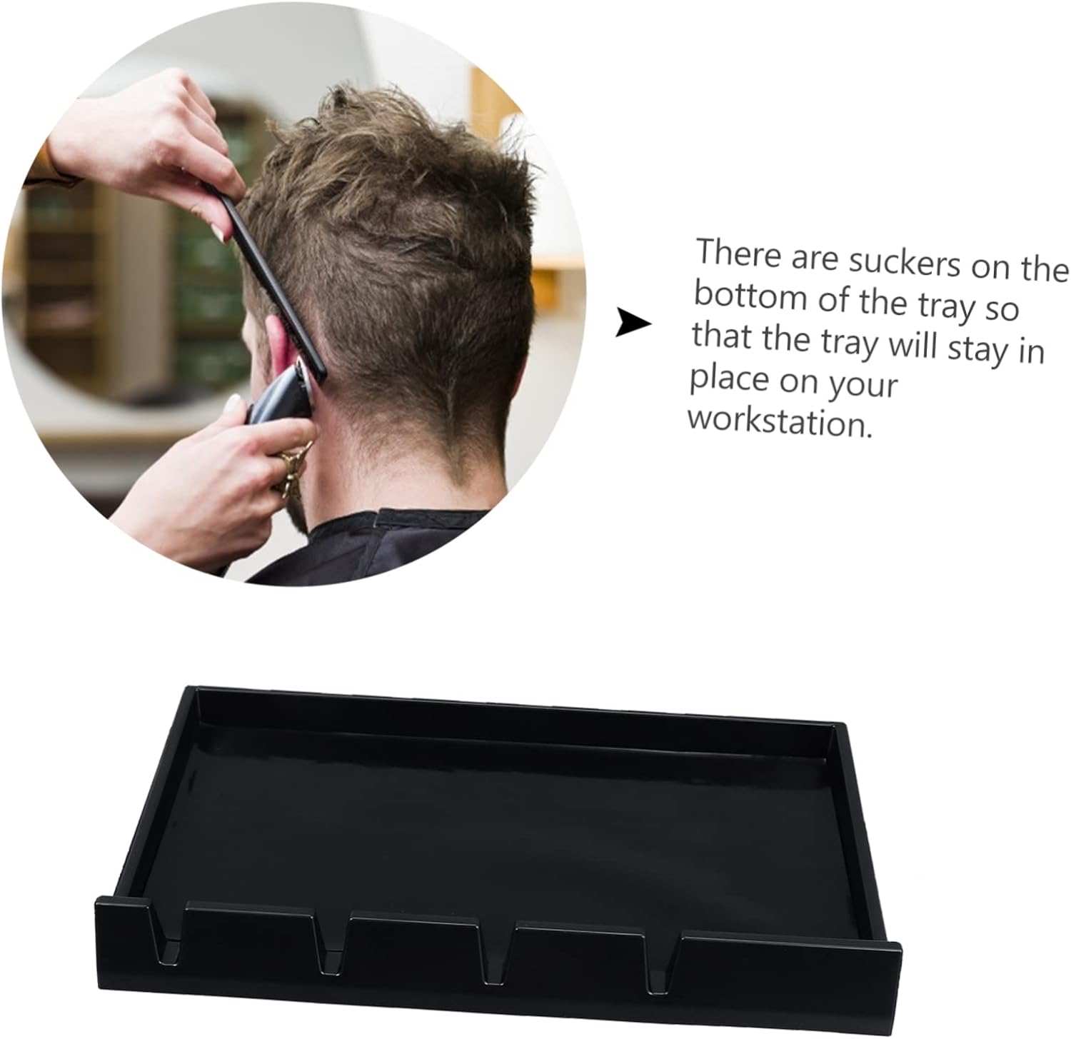 minkissy Electric Clipper Tray Organizer Anti-slip Hair Trimmer Holder for Salons Easy to Clean Cutter Display Stand Durable Black Storage Box for Hairdressers