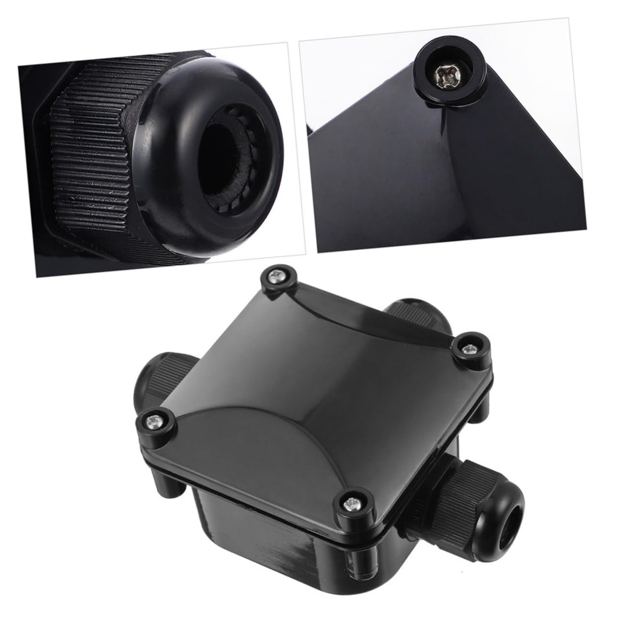 Cabilock 5 Series Caja De Conexiones Impermeable Cajas Para Exterior Accesorio Electrico Conector De Cable A Prueba De Agua Conector De Cableado Impermeable El Plastico Negro 2 Piezas X 5