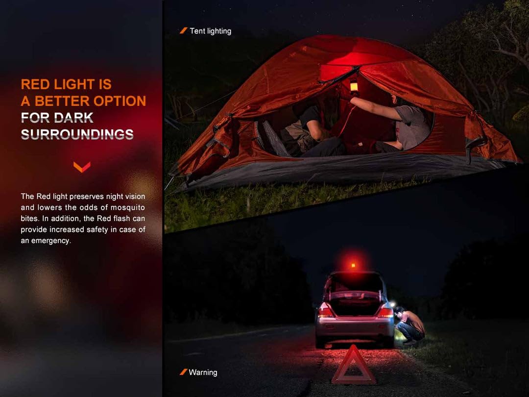 Fenix CL26R Pro Linterna de camping, camuflaje gris, 650 lúmenes brillante, recargable USB-C, compacta y portátil, perfecta para huracanes, emergencias, senderismo, cortes de energía con organizador