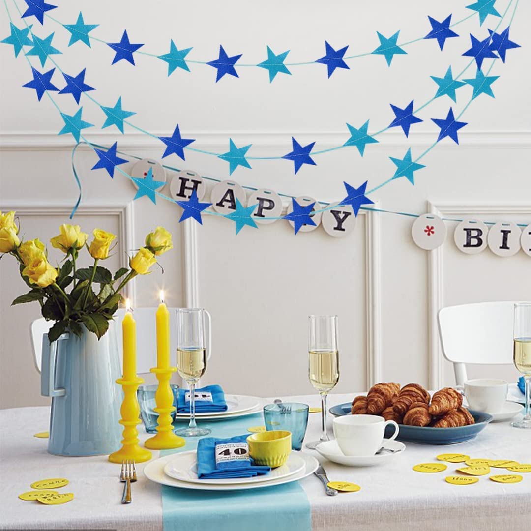 Happy Space 13ft Shiny Gold Paper Star Garland 4