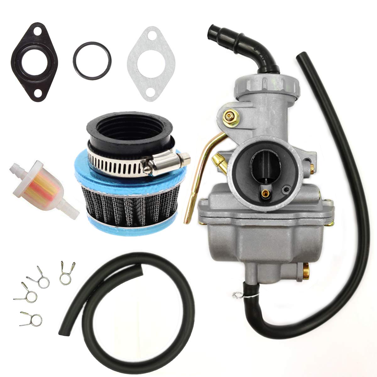 ATV Carburetor PZ20 Carb Set with Air Filter and Fuel Filter for 50cc 70cc 80cc 90cc 110cc 125cc TaoTao Honda Baja Coolster Quad Pit Bike Dirtbike Go Kart Moped Scooter