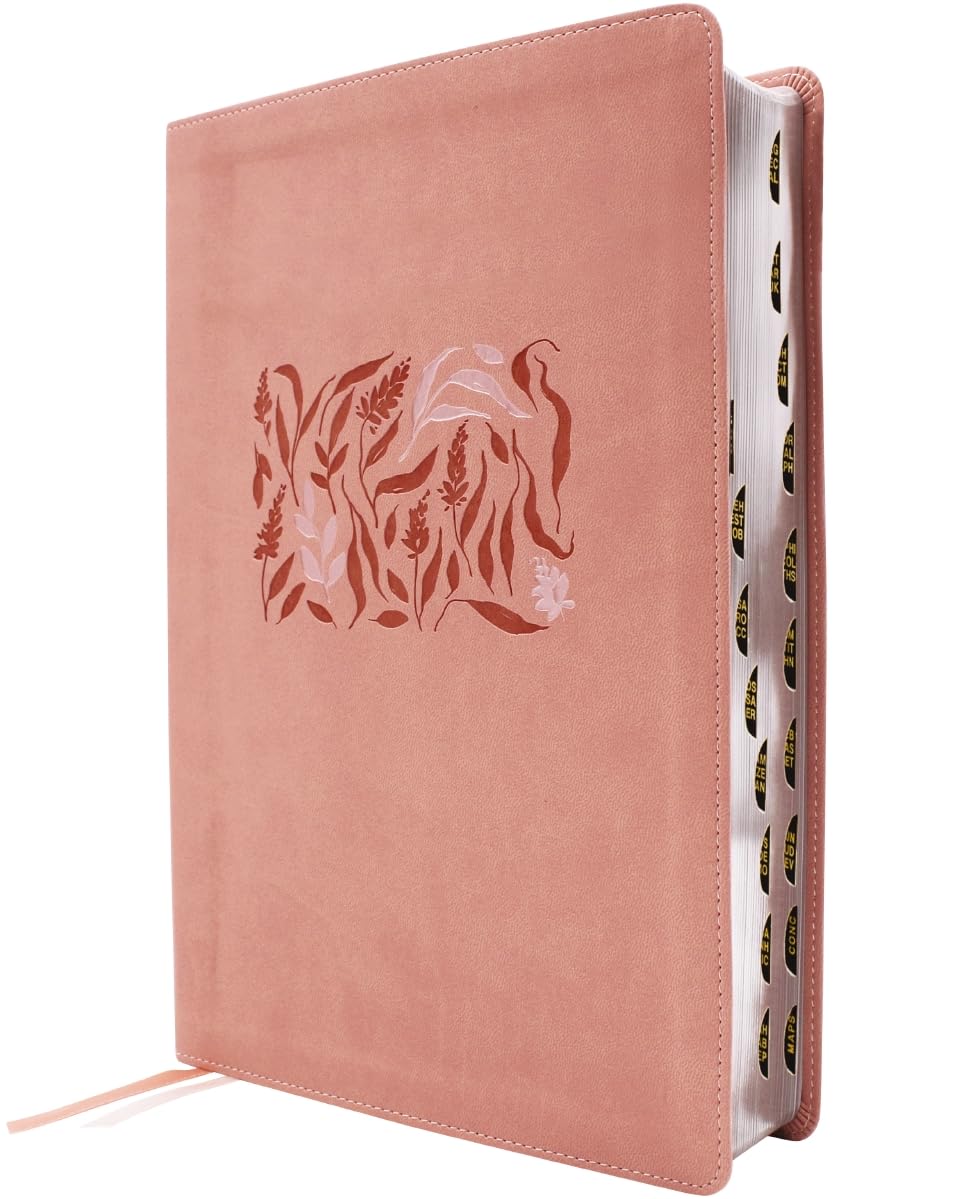 NIV Study Bible, Fully Revised Edition (Study Deeply. Believe Wholeheartedly.), Large Print, Leathersoft, Pink, Red Letter, Thumb Indexed, Comfort Print