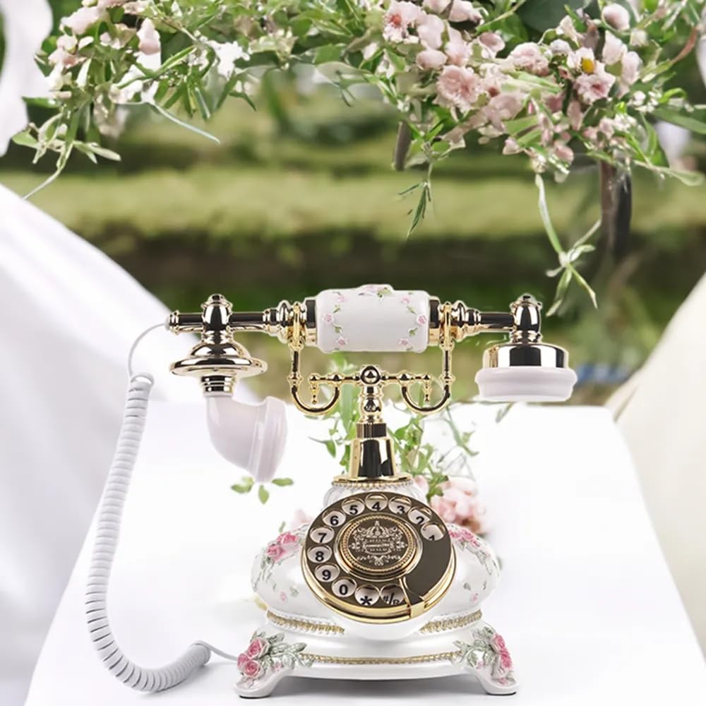 Księga gości audio telefon z darmowym znakiem ślubnym LED, klasyczny ślub retro rzemiosło ślub księga gości audio (biały)