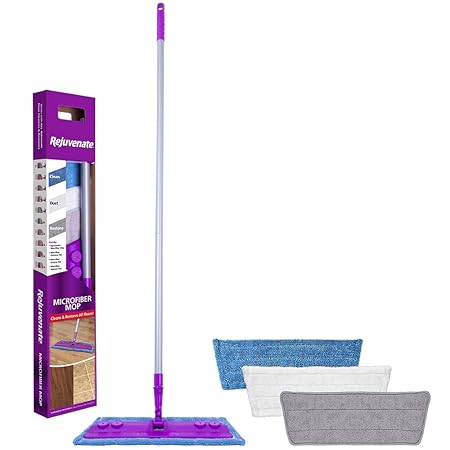 Rejuvenate Microfiber Mop with 3 Reusable Microfiber Pads