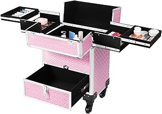 Estuche de maquillaje rodante con 7 compartim...