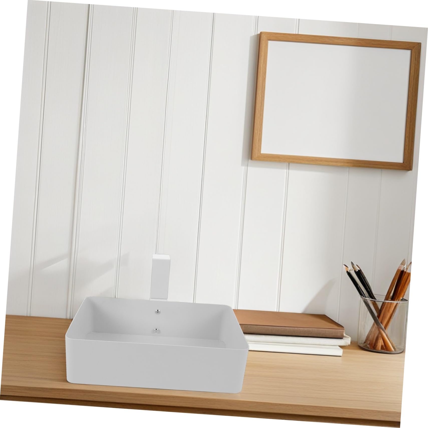 OSALADI Cesto Portaoggetti in Metallo Cestino da Appendere Sotto la Scrivania Organizer Contenitore per Piccoli Spazi in Cucina e Bagno Vassoio Portaoggetti Invisibile