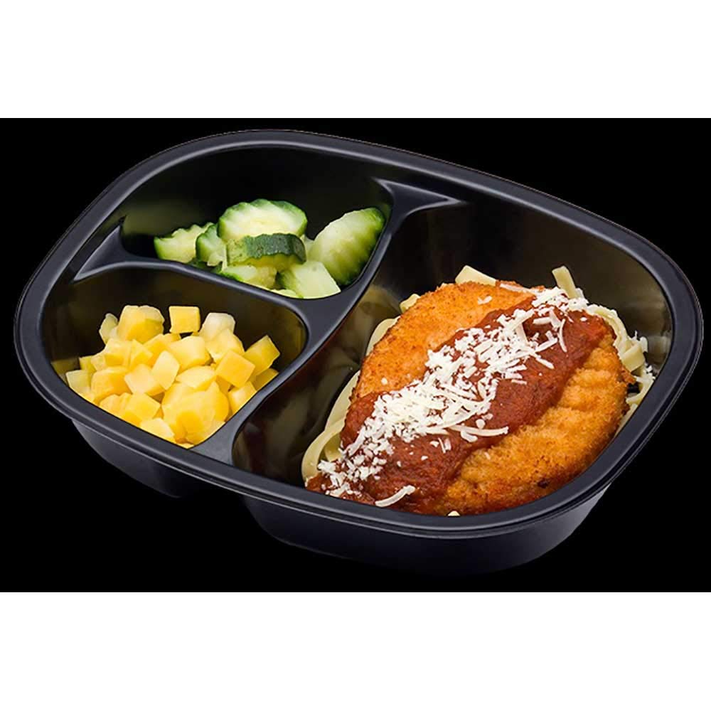 Breaded Chicken Patty with Mozzarella Cheese and Marinara Sauce over Fettuccini Meal by Golden Gourmet – Pack of 20