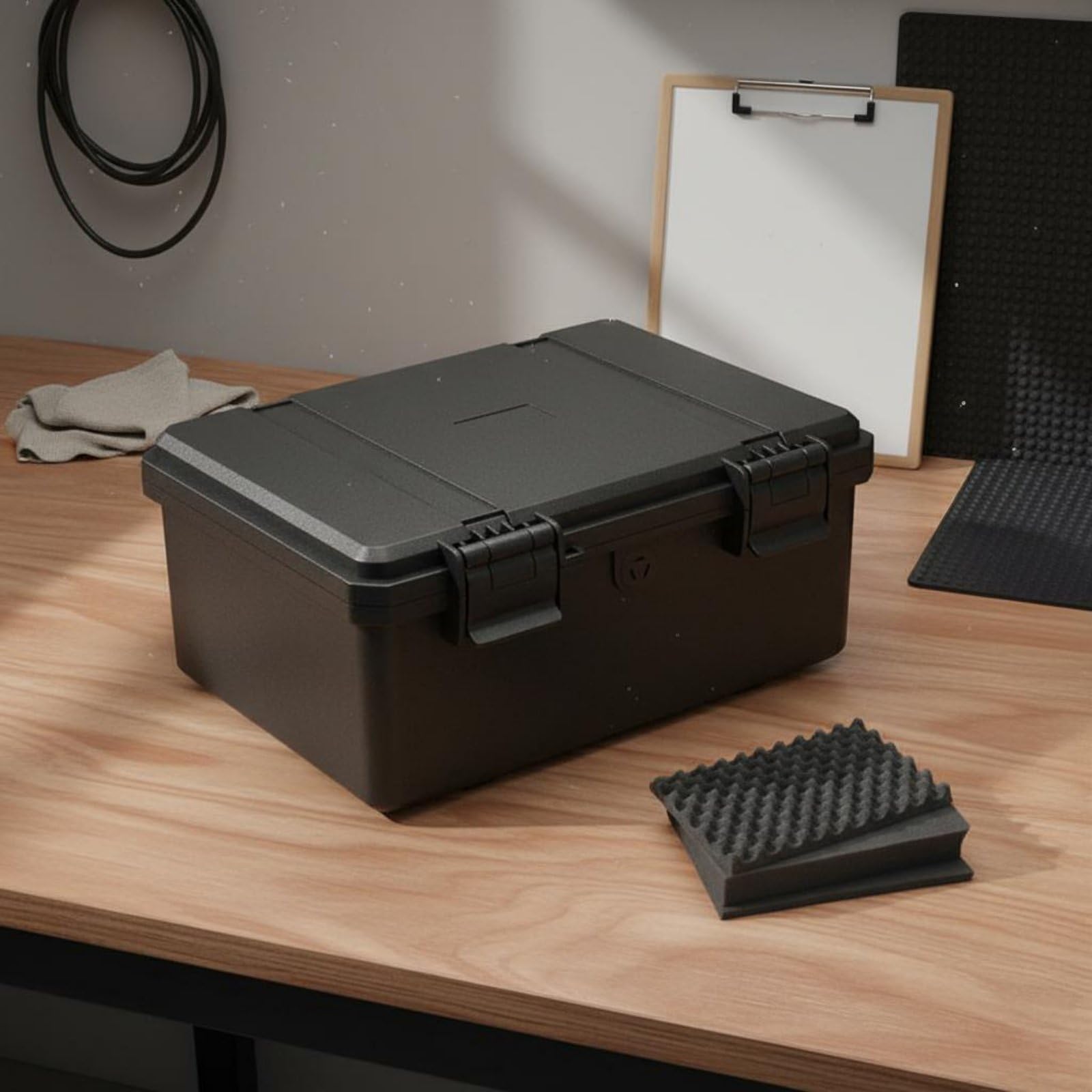 Maletín IP67 Caja de Herramientas Baúl, JSJM1710T Negro con Esponja
